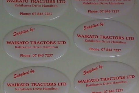 Waikato Tractors Labels Photo